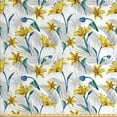 thumbnail image 1 of Ambesonne Floral Fabric by the Yard Upholstery, Lily Blossom Flowers, 2 Yards, Multicolor, 1 of 4
