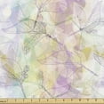thumbnail image 1 of Ambesonne Floral Fabric by the Yard Upholstery, Lobed Leaves Silhouettes, 2 Yards, Multicolor, 1 of 5