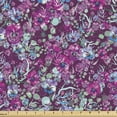 thumbnail image 1 of Ambesonne Floral Fabric by the Yard Upholstery, Magic Flowers Pattern Print, 1 Yard, Dark Magenta Multicolor, 1 of 5