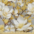 thumbnail image 1 of Ambesonne Floral Fabric by the Yard Upholstery, Magnolia Flowers Romance, 10 Yards, Earth Yellow Redwood, 1 of 5