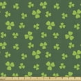 thumbnail image 1 of Ambesonne Floral Fabric by the Yard Upholstery, Mini Shamrock Leaves Pattern, 10 Yards, Fern Green Lime Green, 1 of 5