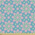 thumbnail image 1 of Ambesonne Floral Fabric by the Yard Upholstery, Minimalist Flower Leaf Art, 1 Yard, Soft Pink and Pale Green, 1 of 5