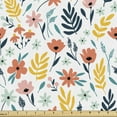 thumbnail image 1 of Ambesonne Floral Fabric by the Yard Upholstery, Minimalist Meadow Flowers, 2 Yards, Salmon and Multicolor, 1 of 5