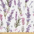 thumbnail image 1 of Ambesonne Floral Fabric by the Yard Upholstery, Minimalist Spring Romance, 2 Yards, Violet Pink and Green, 1 of 5