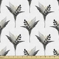 thumbnail image 1 of Ambesonne Floral Fabric by the Yard Upholstery, Modern Bouquet Leaves Blooms, 5 Yards, Grey and Dark Peach, 1 of 5