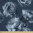 thumbnail image 1 of Ambesonne Floral Fabric by the Yard Upholstery, Nostalgia Art Peony Flowers, 3 Yards, Dark Slate Blue, 1 of 5