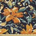 thumbnail image 1 of Ambesonne Floral Fabric by the Yard Upholstery, Orangish Tropical Flowers, 1 Yard, Dark Orange Fern Green, 1 of 1