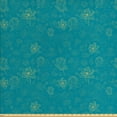 thumbnail image 1 of Ambesonne Floral Fabric by the Yard Upholstery, Outline Lotus Flowers Damask, 3 Yards, Turquoise and Avocado Green, 1 of 4