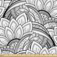 thumbnail image 1 of Ambesonne Floral Fabric by the Yard Upholstery, Paisley Petals, 1 Yard, Black and White, 1 of 5