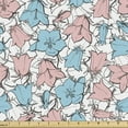 thumbnail image 1 of Ambesonne Floral Fabric by the Yard Upholstery, Pastel Bellflowers Bouquets, 10 Yards, Blue Rose and White, 1 of 5