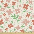 thumbnail image 1 of Ambesonne Floral Fabric by the Yard Upholstery, Pastel Spring Meadow Buds, 2 Yards, Salmon Blush, 1 of 5