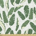 thumbnail image 1 of Ambesonne Floral Fabric by the Yard Upholstery, Repetitive Banana Leaves, 3 Yards, Jade Green Cream, 1 of 5