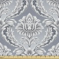 thumbnail image 1 of Ambesonne Floral Fabric by the Yard Upholstery, Retro Blossom Pattern Leaves, 3 Yards, Dark Ceil Blue Pale Grey, 1 of 5