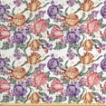 thumbnail image 1 of Ambesonne Floral Fabric by the Yard Upholstery, Retro Flowers and Curls, 10 Yards, Multicolor, 1 of 4
