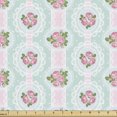 thumbnail image 1 of Ambesonne Floral Fabric by the Yard Upholstery, Retro Shabby Rose Bouquets, 10 Yards, Pink and Pale Blue, 1 of 5