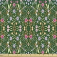 thumbnail image 1 of Ambesonne Floral Fabric by the Yard Upholstery, Rhythmic Flowers Arrangement, 10 Yards, Hunter Green and Multicolor, 1 of 5