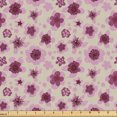 thumbnail image 1 of Ambesonne Floral Fabric by the Yard Upholstery, Romantic Flowers Artwork, 5 Yards, Grey Pink Dried Rose, 1 of 5