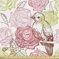 thumbnail image 1 of Ambesonne Floral Fabric by the Yard Upholstery, Rose Bouquetnd SakurTree, 2 Yards, Multicolor, 1 of 5