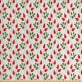 thumbnail image 1 of Ambesonne Floral Fabric by the Yard Upholstery, Rosehip Branches Botanical, 3 Yards, Vermilion Fern Green, 1 of 4