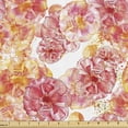 thumbnail image 1 of Ambesonne Floral Fabric by the Yard Upholstery, Roses Splashes Watercolor, 2 Yards, Pale Orange and Dried Rose, 1 of 5