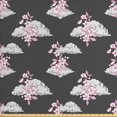 thumbnail image 1 of Ambesonne Floral Fabric by the Yard Upholstery, Sakura Blossom on Clouds, 3 Yards, Dimgray Pale Pink, 1 of 4