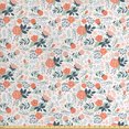 thumbnail image 1 of Ambesonne Floral Fabric by the Yard Upholstery, Shabby Nature Botanical, 5 Yards, Almond Green Salmon, 1 of 4
