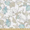 thumbnail image 1 of Ambesonne Floral Fabric by the Yard Upholstery, Spring Blossoms Soft Tones, 1 Yard, Turquoise Grey Yellow, 1 of 5