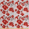 thumbnail image 1 of Ambesonne Floral Fabric by the Yard Upholstery, Spring Petal Foliage, 2 Yards, Pale Grey Orange Taupe, 1 of 4