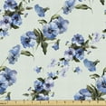 thumbnail image 1 of Ambesonne Floral Fabric by the Yard Upholstery, Spring's Blossoms Art, 5 Yards, Pastel Green Violet Blue, 1 of 5