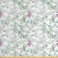 thumbnail image 1 of Ambesonne Floral Fabric by the Yard Upholstery, Vintage Seamless Pattern, 3 Yards, White and Reseda Green, 1 of 4