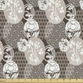 thumbnail image 1 of Ambesonne Floral Fabric by the Yard Upholstery, Vintage Tulips Asian Feels, 1 Yard, White Chocolate and Pale Tan, 1 of 1
