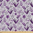 thumbnail image 1 of Ambesonne Floral Fabric by the Yard Upholstery, Violet-Tone Flowers Leaves, 10 Yards, Dark Purple and Pale Grey, 1 of 5