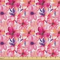 thumbnail image 1 of Ambesonne Floral Fabric by the Yard Upholstery, Watercolor Simplified Flower, 3 Yards, Hot Pink Blue Violet, 1 of 5