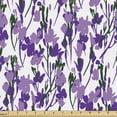 thumbnail image 1 of Ambesonne Floral Fabric by the Yard Upholstery, Wild Spring Flower Blossoms, 1 Yard, Lavender Jade Green, 1 of 5