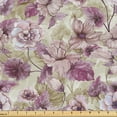 thumbnail image 1 of Ambesonne Floral Fabric by the Yard Upholstery, Watercolor Effect Flowers, 2 Yards, Reseda Green Lilac, 1 of 5
