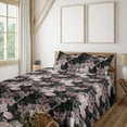 thumbnail image 1 of Ambesonne Floral Fitted & Flat Sheet with Sham 3 Pcs Set, Art Secret Peony Hydrengea, Twin, Jade Green Pale Mauve, 1 of 5