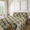 thumbnail image 1 of Ambesonne Floral Fitted & Flat Sheet with Sham 3 Pcs Set, Blossoming Art Lotus Flowers, Twin, Dried Rose Pastel Yellow, 1 of 1
