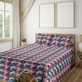 thumbnail image 1 of Ambesonne Floral Fitted & Flat Sheet with Sham 3 Pcs Set, Botanical Water Flower Art, Twin XL, Slate Blue and Dark Coral, 1 of 5