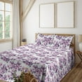 thumbnail image 1 of Ambesonne Floral Fitted & Flat Sheet with Sham 3 Pcs Set, Cherry Blossoms Spring Print, Twin, Pale Purple Violet and Pink, 1 of 5