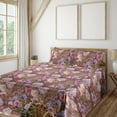 thumbnail image 1 of Ambesonne Floral Fitted & Flat Sheet with Sham 3 Pcs Set, Lilac Rose and Magnolia Art, Twin, Cinnamon Pink and Violet, 1 of 5