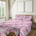 thumbnail image 1 of Ambesonne Floral Fitted & Flat Sheet with Sham 3 Pcs Set, Romantic Magnolia Flowers, Twin XL, Pink and Pale Grey, 1 of 5