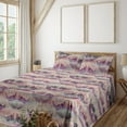 thumbnail image 1 of Ambesonne Floral Fitted & Flat Sheet with Sham 3 Pcs Set, Traditional Tulip Blossom, Twin, Peach Plum Seafoam, 1 of 5
