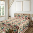 thumbnail image 1 of Ambesonne Floral Fitted & Flat Sheet with Sham 3 Pcs Set, Vintage Lily Flower Pattern, Twin XL, Almond Rose Turquoise, 1 of 5