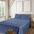 thumbnail image 1 of Ambesonne Floral Fitted & Flat Sheet with Shams 4 Pcs Set, Flowering Nature Artwork, Calking, Cobalt Blue and Pale Grey, 1 of 5