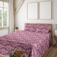 thumbnail image 1 of Ambesonne Floral Fitted & Flat Sheet with Shams 4 Pcs Set, Garden Scenery Pinkish Plot, Queen, Purple Grey Pastel Pink, 1 of 1