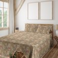 thumbnail image 1 of Ambesonne Floral Fitted & Flat Sheet with Shams 4 Pcs Set, Garden Theme Hibiscus Sketch, King, Tan Pale Yellow Rose, 1 of 5