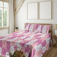 thumbnail image 1 of Ambesonne Floral Fitted & Flat Sheet with Shams 4 Pcs Set, Pink White Lilac Flowers, Queen, Pale Fuchsia and Rose, 1 of 1