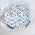 thumbnail image 1 of Ambesonne Floral Fitted Round Tablecloth, Blue Tender Romantic Flowers, 40"- 44" Diameter, Pale Sky Blue Green and White, 1 of 5