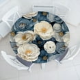 thumbnail image 1 of Ambesonne Floral Fitted Round Tablecloth, Bluish Ranunculus Flowers, 45"- 56" Diameter, Blue Grey Apricot Ivory, 1 of 5