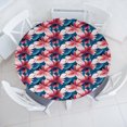 thumbnail image 1 of Ambesonne Floral Fitted Round Tablecloth, Botanical Water Flower Art, 36"- 40" Diameter, Slate Blue and Dark Coral, 1 of 5